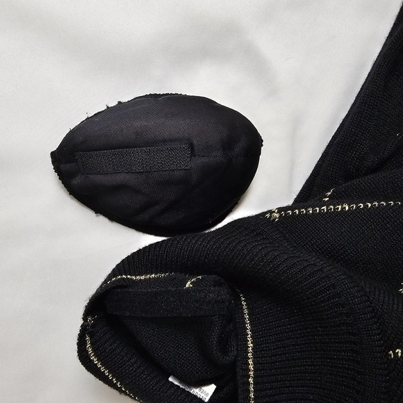 Vtg Liz Claiborne Black Gold Beaded Wool Blend Sweater Womens M - Picture 6 of 7